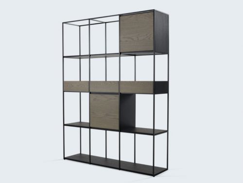 Beek Cubic wandkast zwart stalen frame