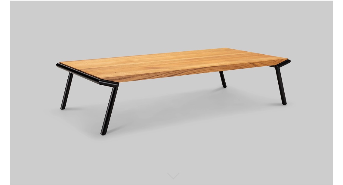 De Zotte tafel eiken olie met zwart metalen frame