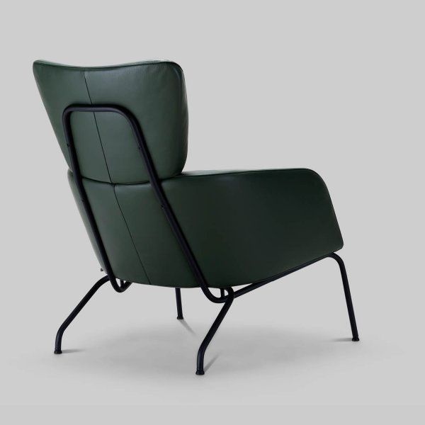 Harvink Clip fauteuil leder zwart frame