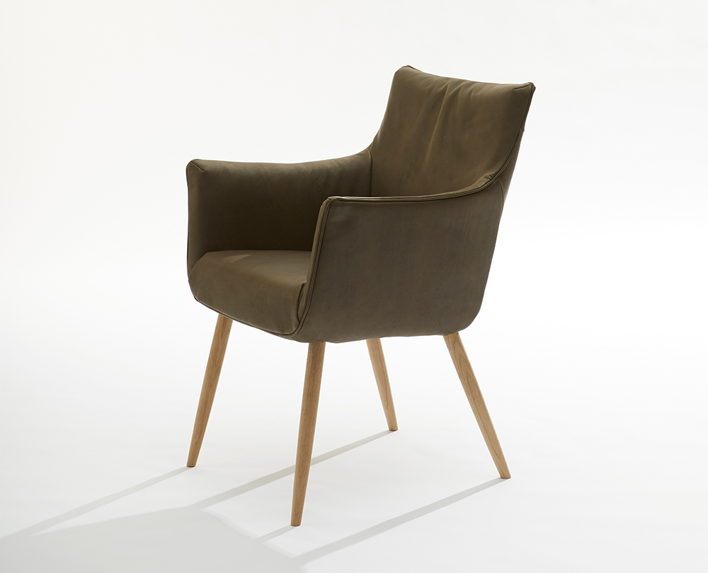 Label van den Berg Chief Low eetkamerfauteuil Eikenhout onbehandeld