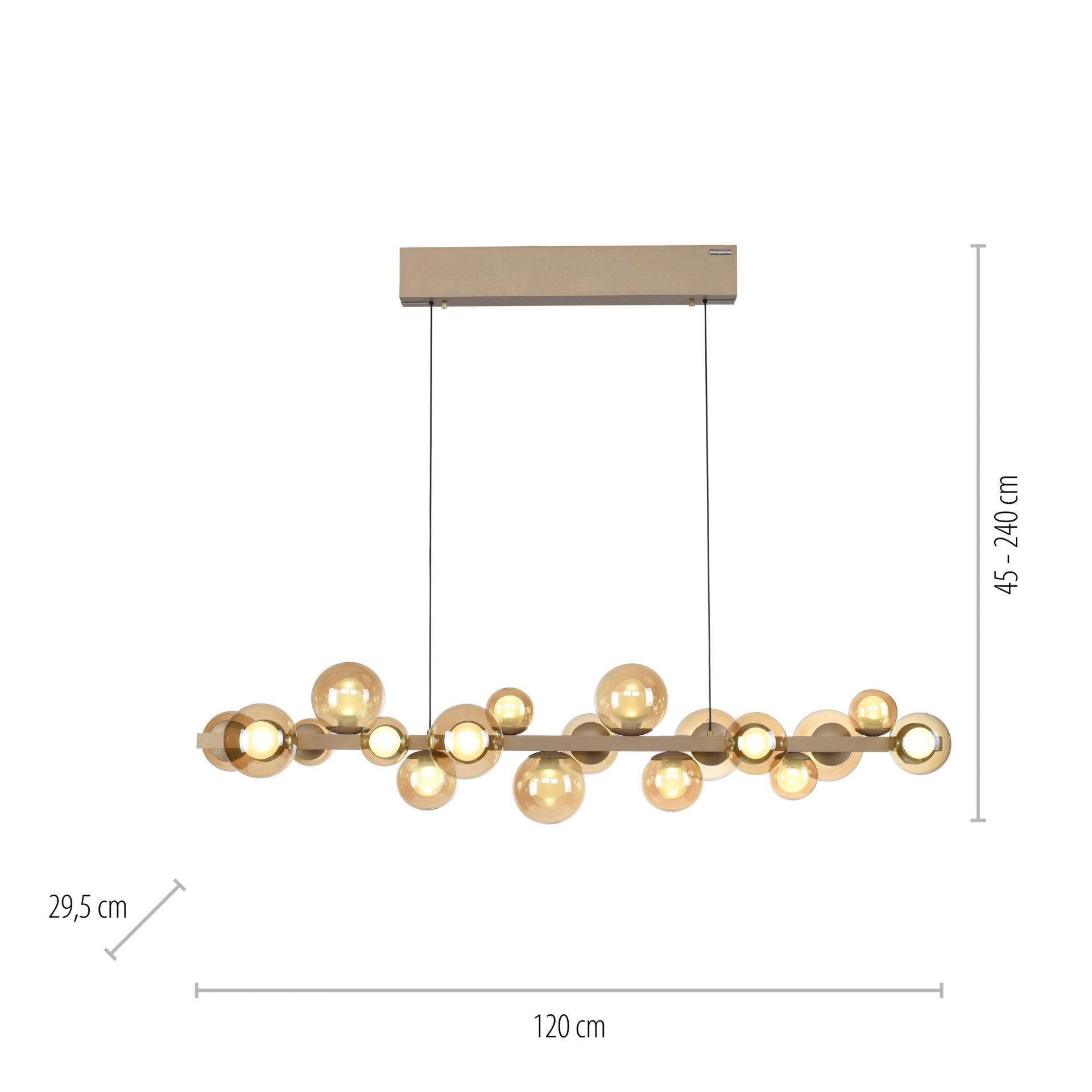 Paul Neuhaus PURE E-Popup hanglamp brons afmetingen